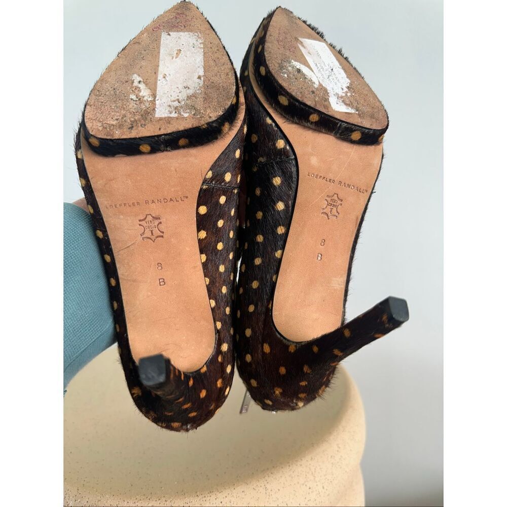 Loeffler Randall Women’s Alba Calf Hair Polka Dot Ankle Strap - Picture 7 of 10